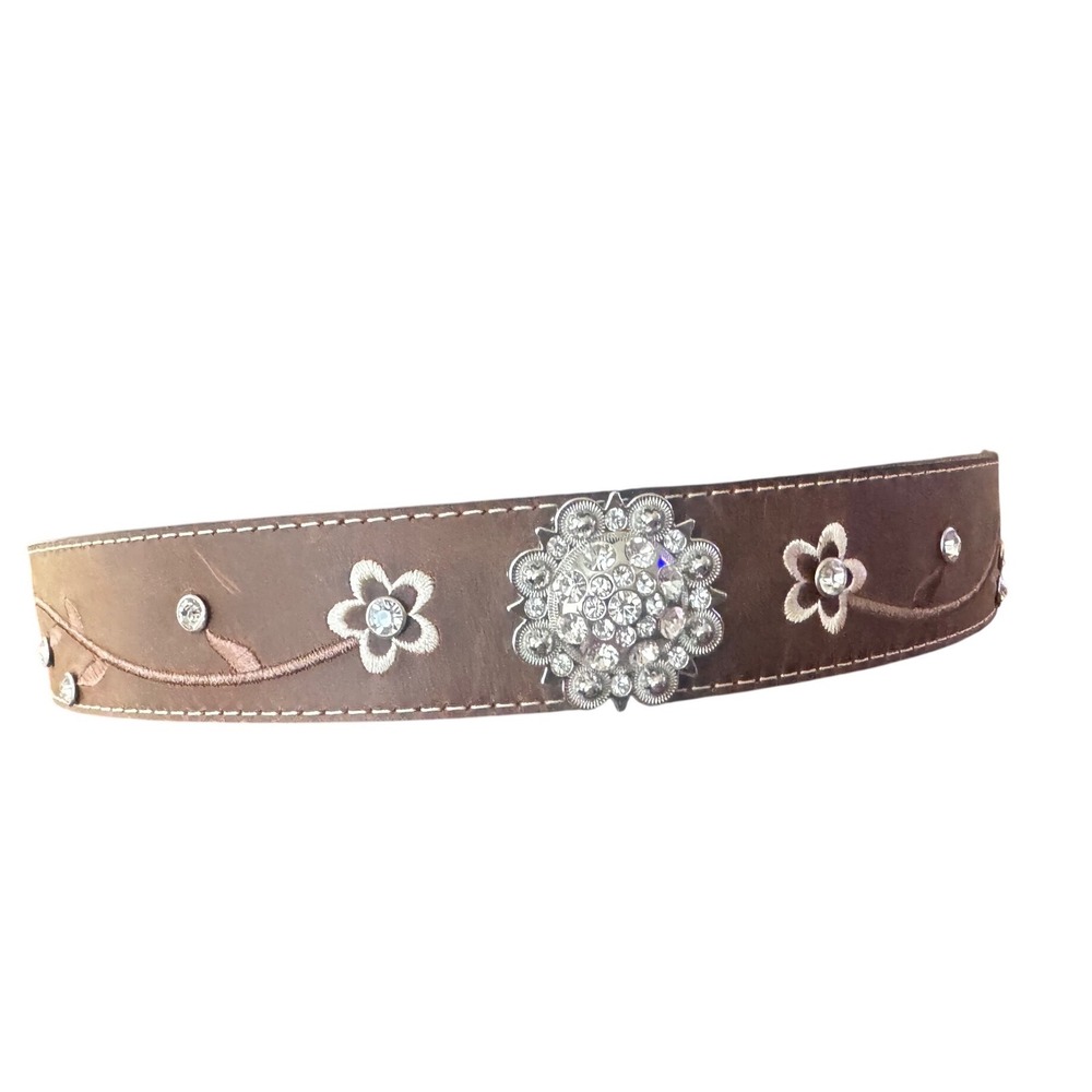 Ariat Isabella Leather Rhinestone Floral Western Belt A1510202 Size L EUC
Woman - Picture 11 of 13